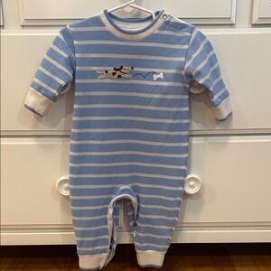 Florence Eiseman Blue and White Striped one piece outfit